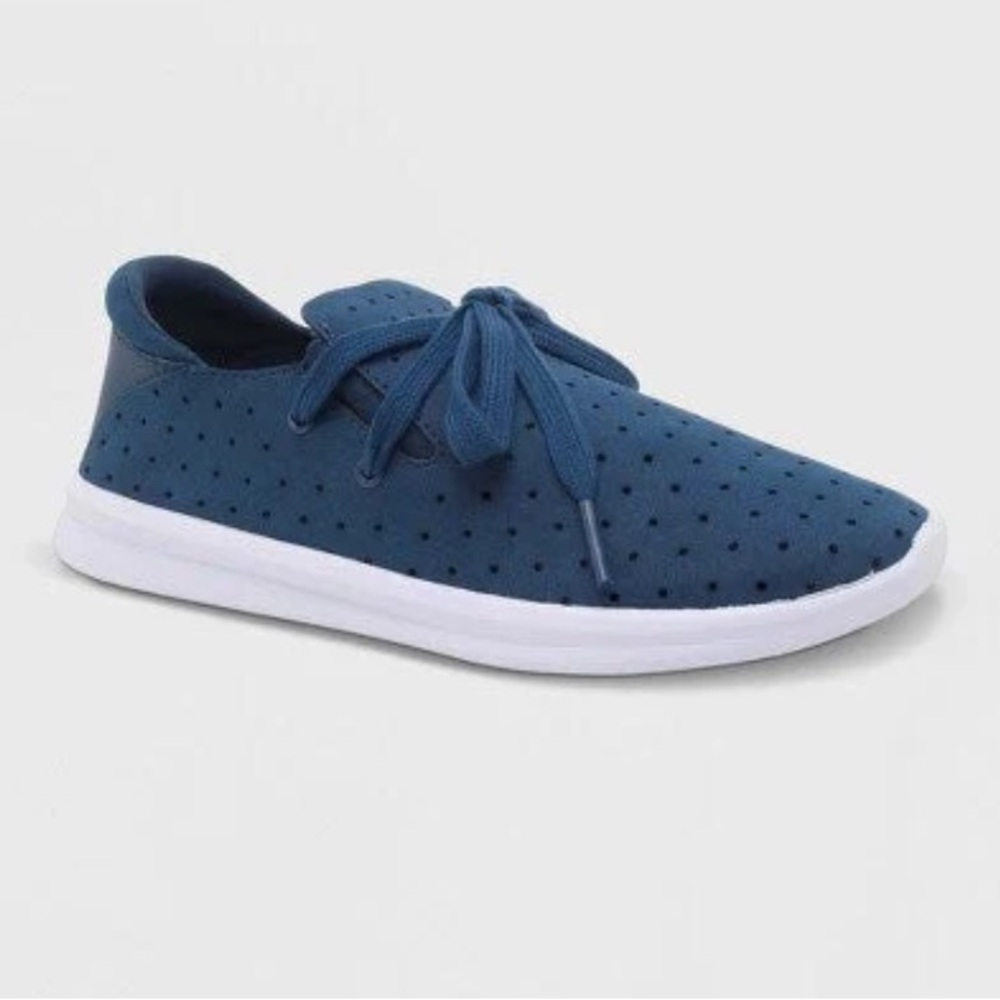 Mossimo Supply Co Sneakers 7 Blue Lazer Cut Athletic Shoes Casual Stretch NWOT